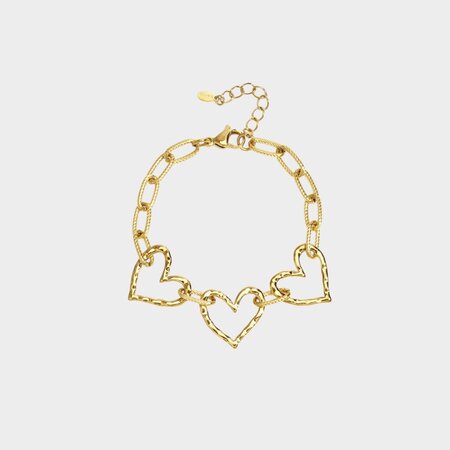 Armband schakel trio hart