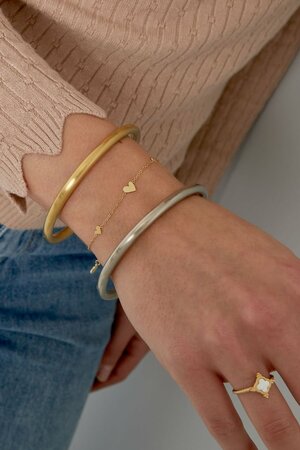 Armband trio hart staal