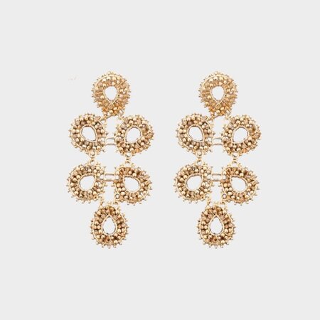 Oorbellen blad crystal zand