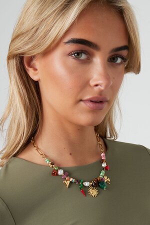 Ketting kraal bedel multi