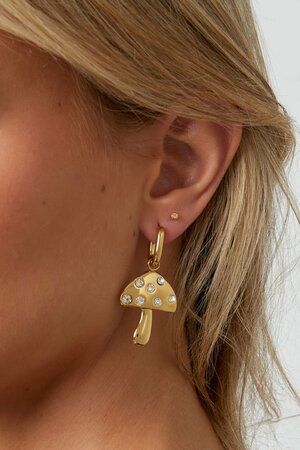 Oorbellen creool paddenstoel wit