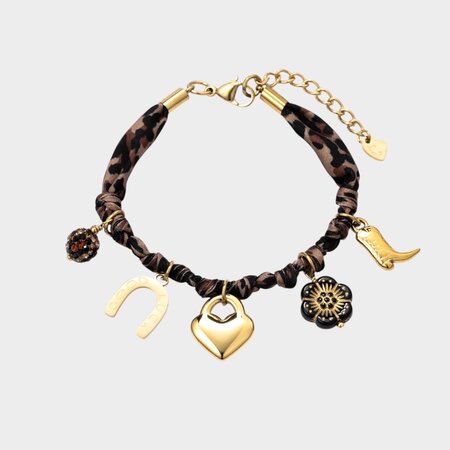 Armband leopard bedel bruin