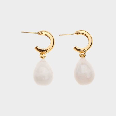 Oorbellen creool druppel wit