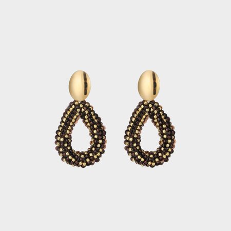 Oorbellen drop miyuki bruin