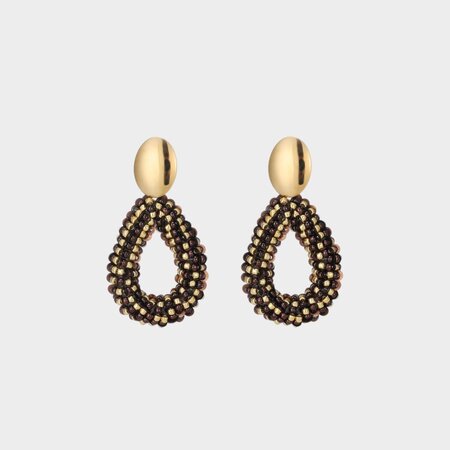 Oorbellen drop miyuki zwart
