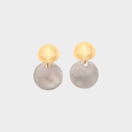 Oorbellen duo rond grijs