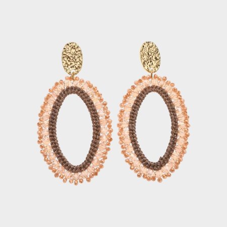 Oorbellen ovaal draad nude