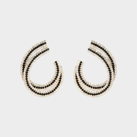 Oorbellen crystal zwart