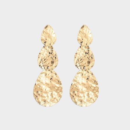 Oorbellen druppel goud geborsteld