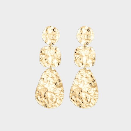 Oorbellen rond goud geborsteld