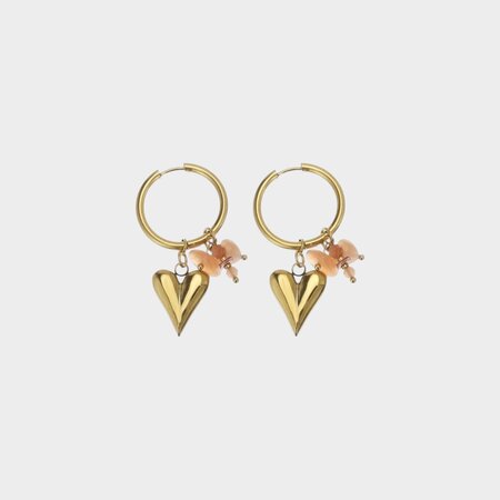 Oorbellen creool hart nude