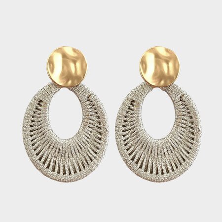 Oorbellen draad glans beige