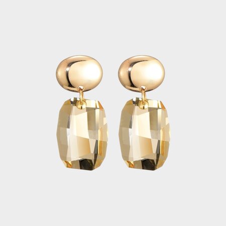 Oorbellen square crystal nude