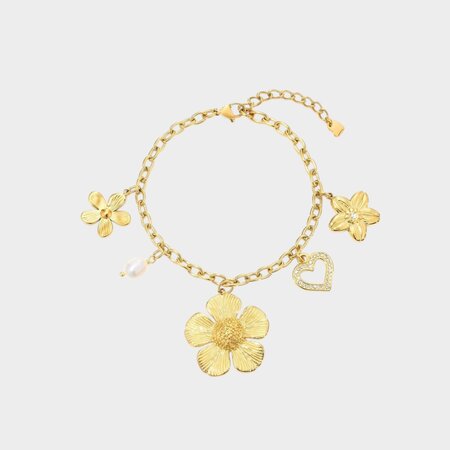 Armband bedel goud parel