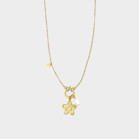 Ketting lang bloem parel