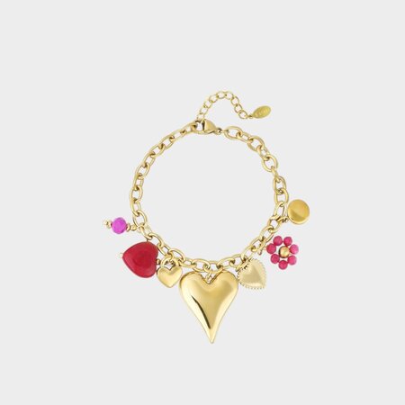 Armband bedel fuchsia