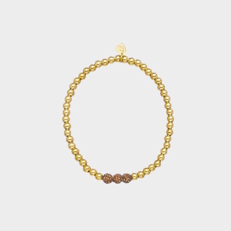 Armband trio crystal bruin