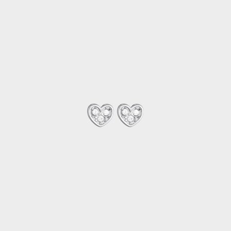 Oorbellen hart crystal zilver