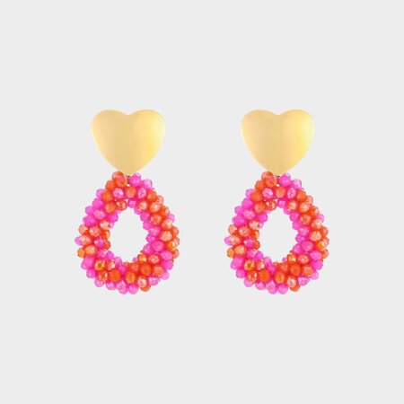 Oorbellen candy hart multi