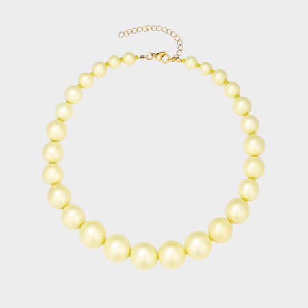 Ketting staal kraal geel