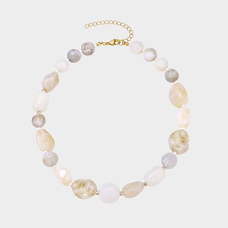 Ketting glas kraal nature