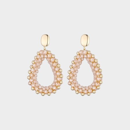 Oorbellen druppel glas nude