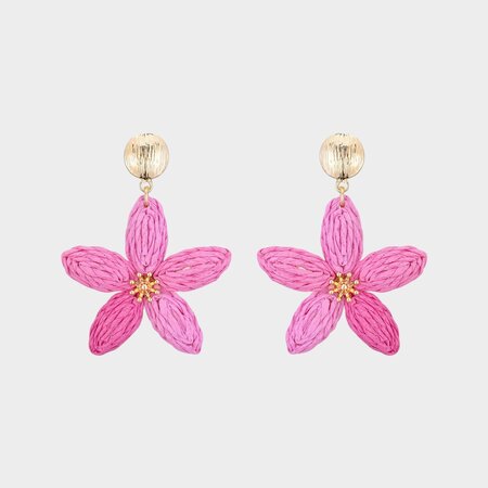 Oorbellen bloem knop fuchsia