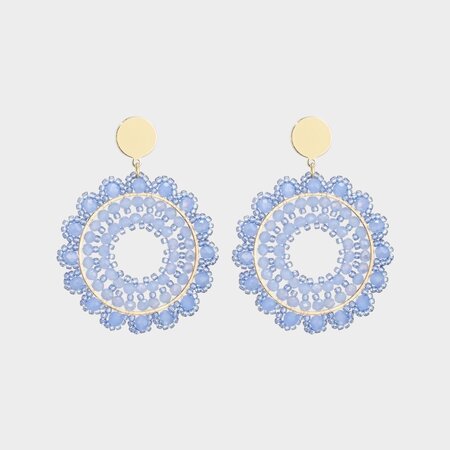 Oorbellen rozet bloem blauw