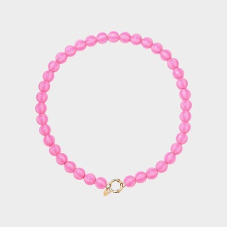 Ketting kraal streep roze