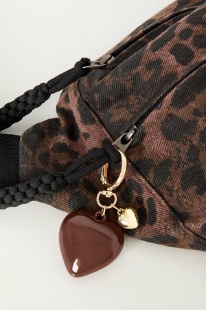 Sleutelhanger hart bruin