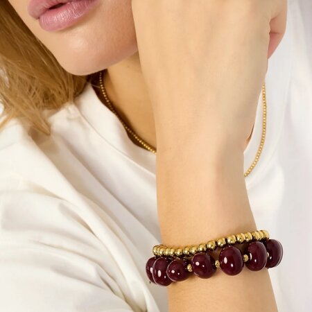 Armband ovaal staal bruin