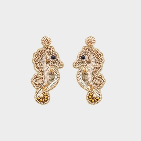 Oorbellen kraal zand zeepaard