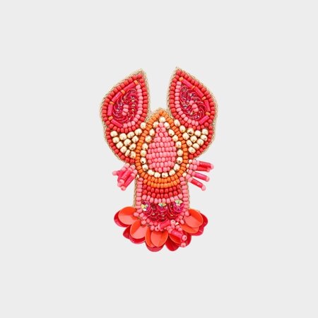 Broche kreeft oranje