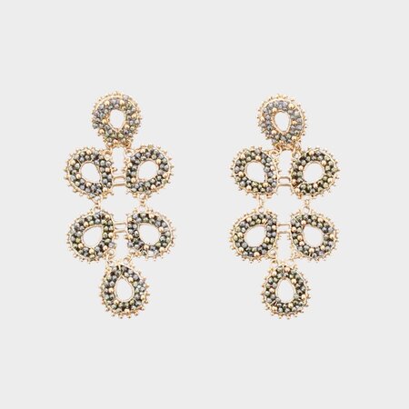 Oorbellen blad crystal olijf