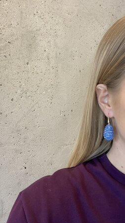 Oorbellen haak pegel blauw