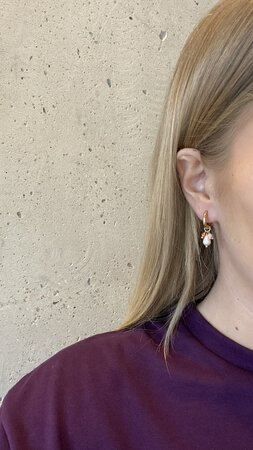 Oorbellen parel kraal multi