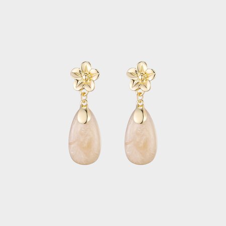 Oorbellen bloem druppel zand