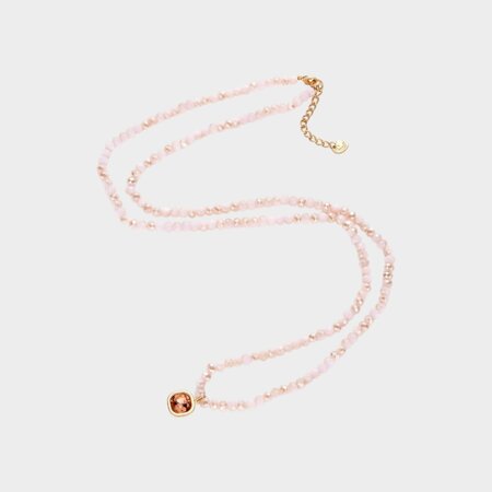 Ketting kraal crystal roze