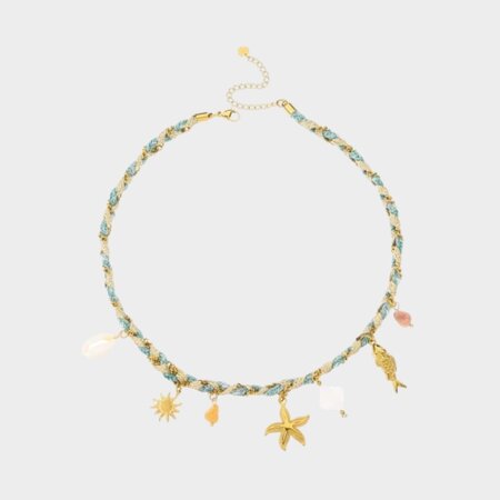 Ketting bedel touw blauw