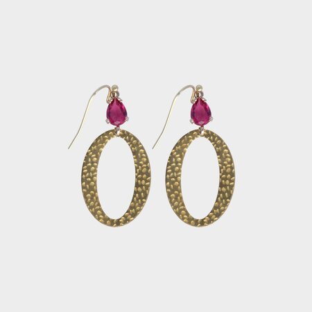 Oorbellen geborsteld fuchsia
