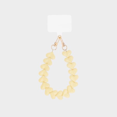 Telefoonkoord hartjes botergeel