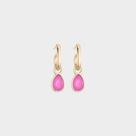 Oorbellen creool crystal fuchsia