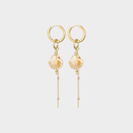 Oorbellen creool schelp zand