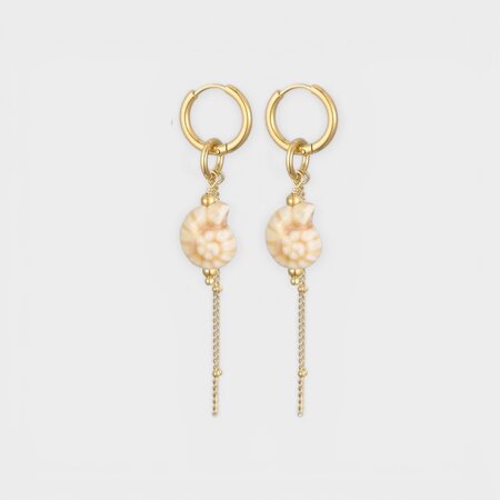 Oorbellen creool slak zand