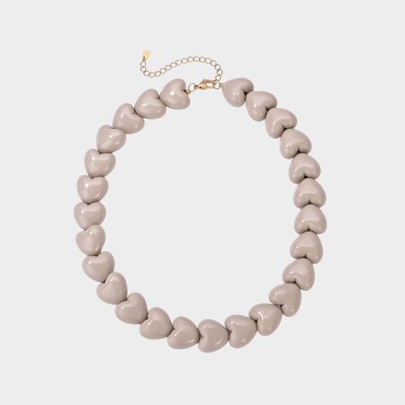 Ketting hart taupe