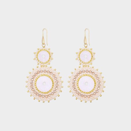 Oorbellen dubbel rozet terra