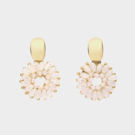 Oorbellen glas rond nude