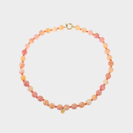 Ketting kraal staal zalmroze