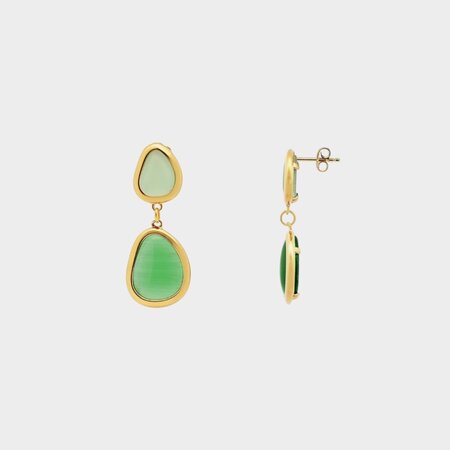 Oorbellen staal crystal groen