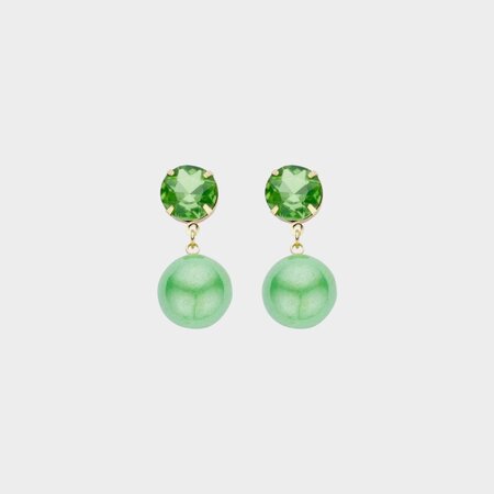 Oorbellen bol crystal groen